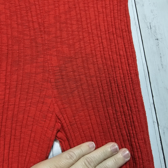 Urban Outfitters UO Rosie Ribbed Red Flare Leg Cotton Blend Pants Size Small. - Picture 8 of 11